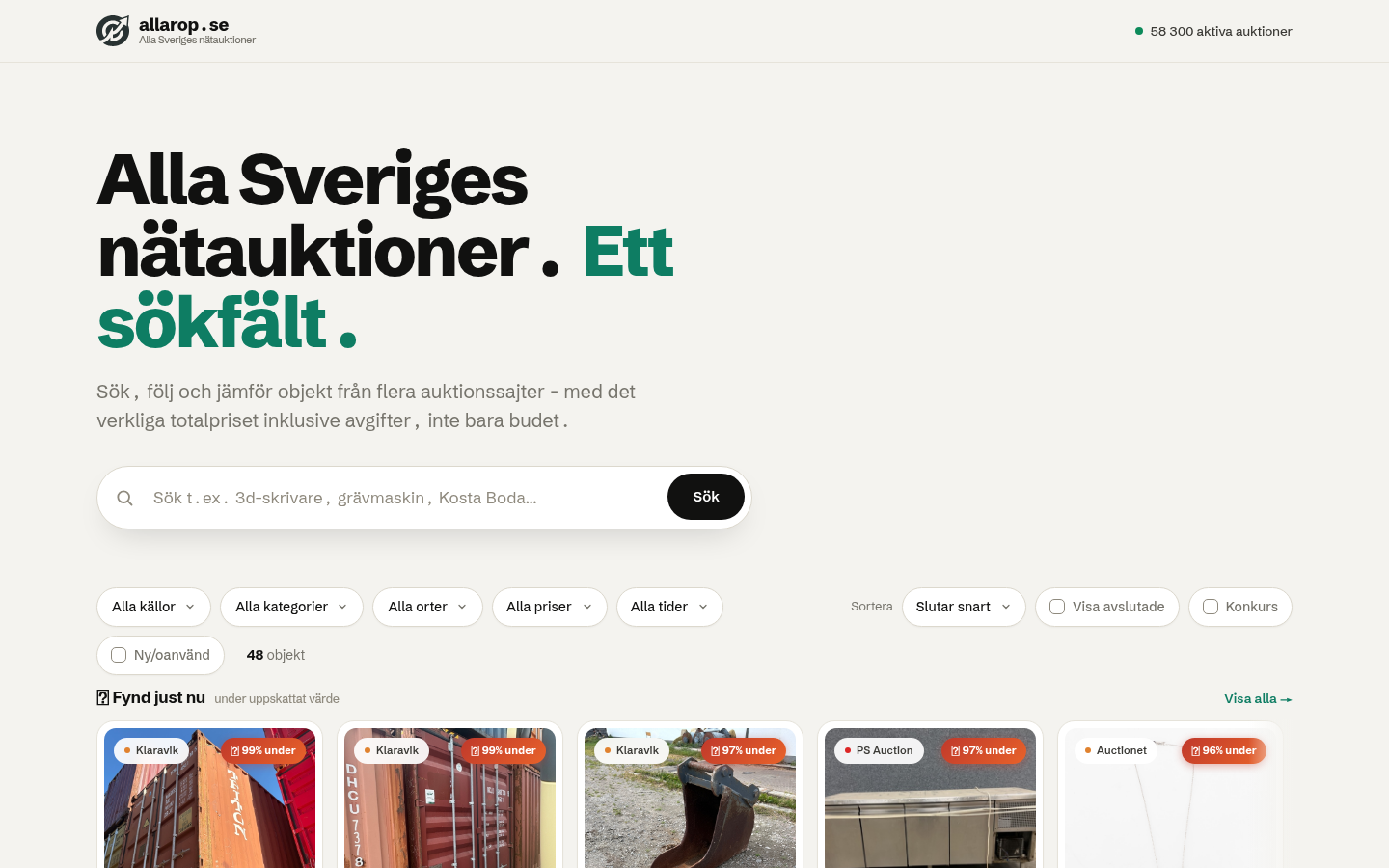 Skärmdump av allarop