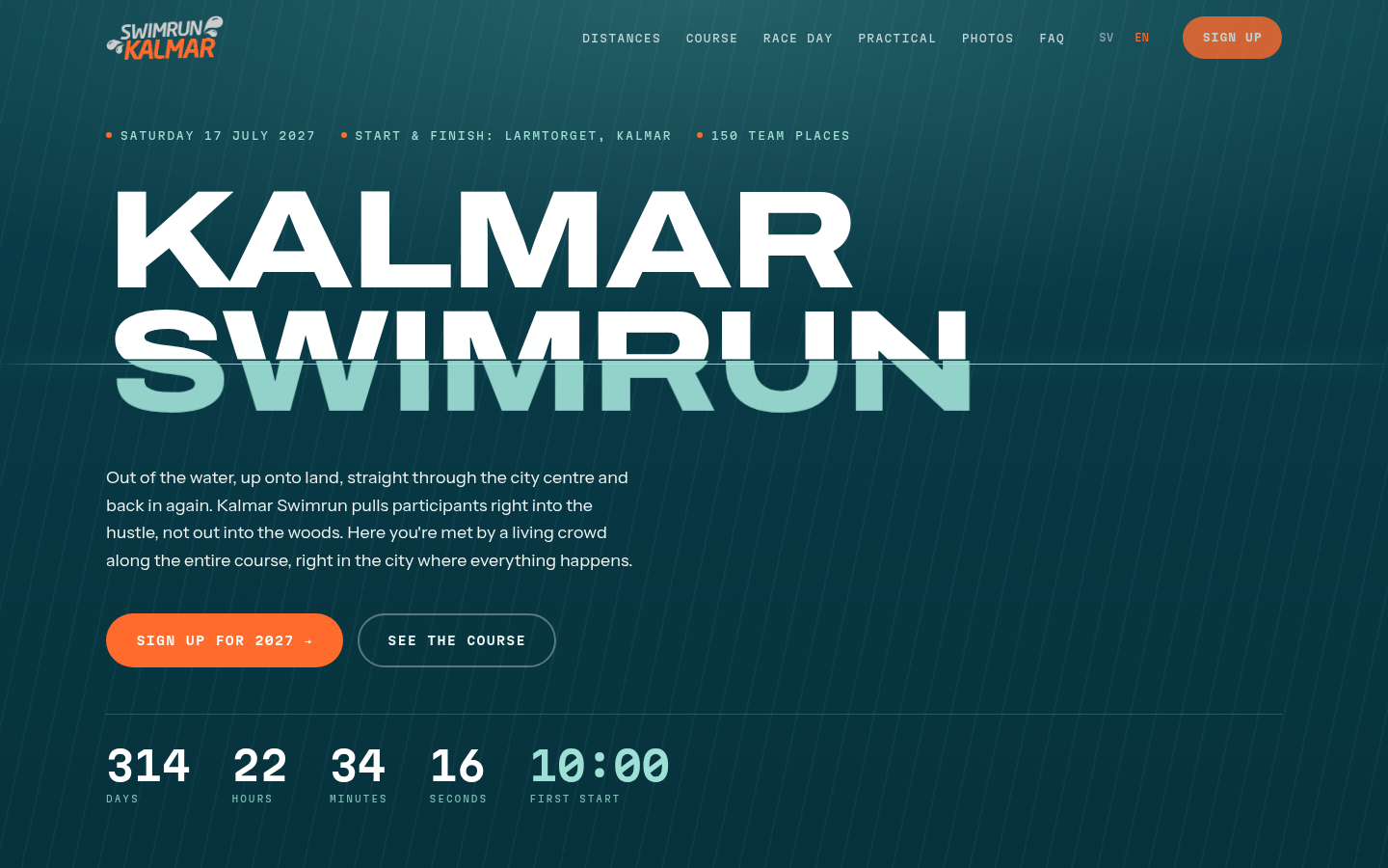 Skärmdump av Kalmar Swimrun